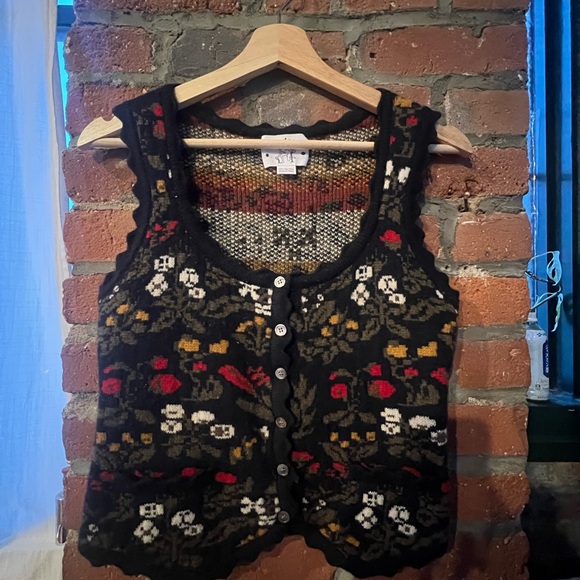 100% Wool!! Meadows Berries Waistcoat Jumper - Picture 2 of 3